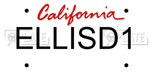 ELLISD1 California License Plate