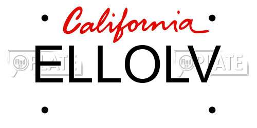 ELLOLV California License Plate