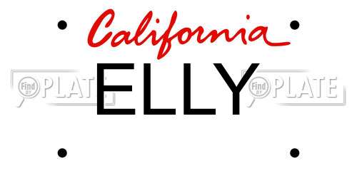 ELLY California License Plate