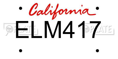 ELM417 California License Plate