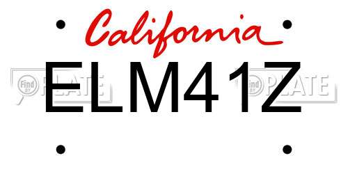 ELM41Z California License Plate
