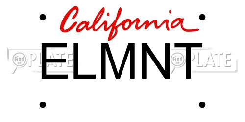 ELMNT California License Plate