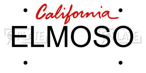 ELMOSO California License Plate