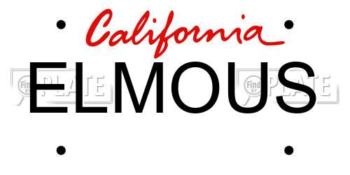 ELMOUS California License Plate