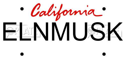 ELNMUSK California License Plate