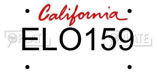 ELO159 California License Plate