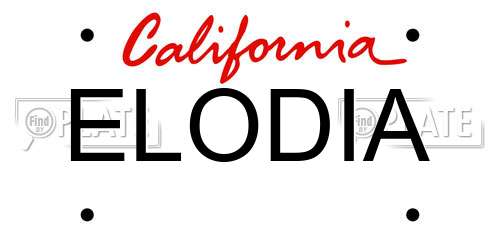 ELODIA California License Plate