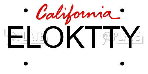 ELOKTTY California License Plate