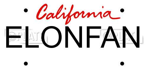 ELONFAN California License Plate