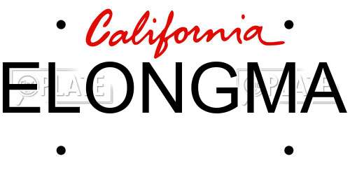 ELONGMA California License Plate