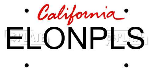 ELONPLS California License Plate