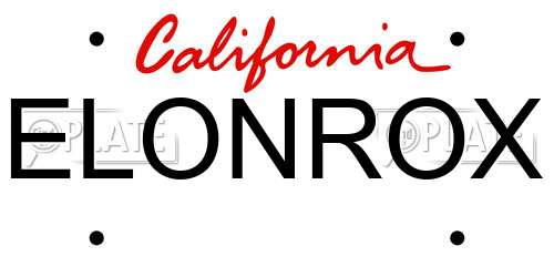 ELONROX California License Plate