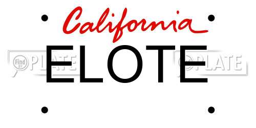 ELOTE California License Plate