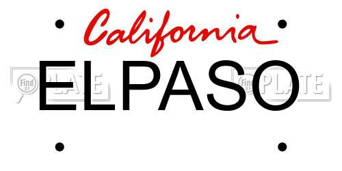 ELPASO California License Plate