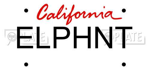 ELPHNT California License Plate