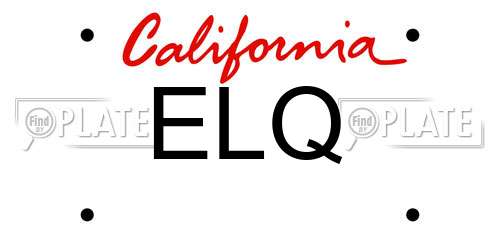 ELQ California License Plate