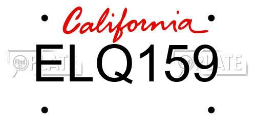 ELQ159 California License Plate