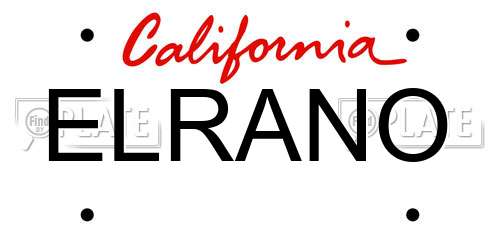 ELRANO California License Plate