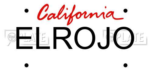 ELROJO California License Plate