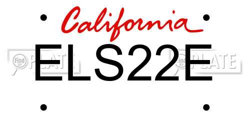 ELS22E California License Plate