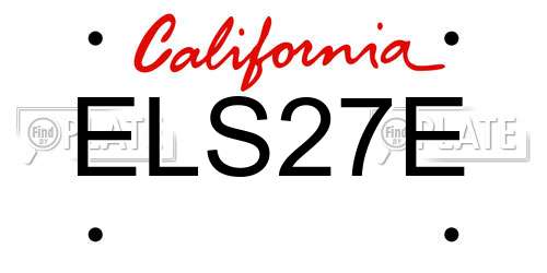ELS27E California License Plate