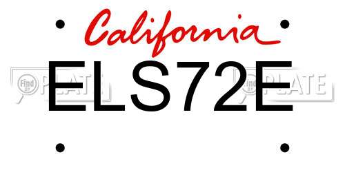 ELS72E California License Plate