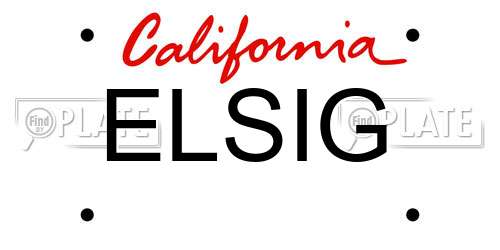 ELSIG California License Plate