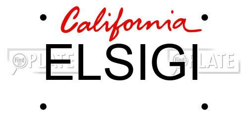 ELSIGI California License Plate