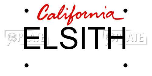 ELSITH California License Plate