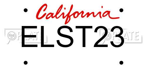 ELST23 California License Plate