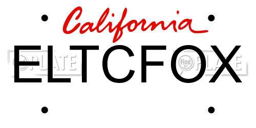 ELTCFOX California License Plate