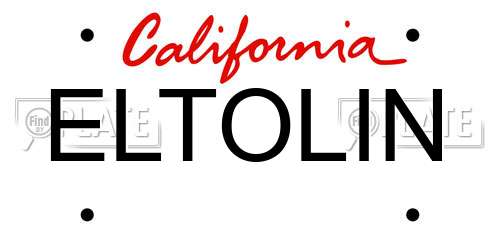 ELTOLIN California License Plate