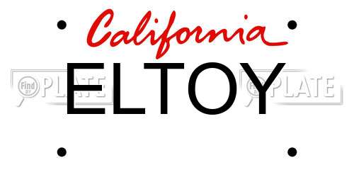 ELTOY California License Plate