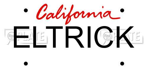 ELTRICK California License Plate