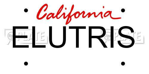 ELUTRIS California License Plate