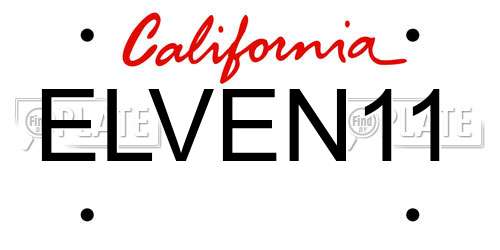 ELVEN11 California License Plate