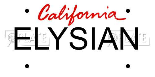 ELYSIAN California License Plate