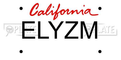 ELYZM California License Plate