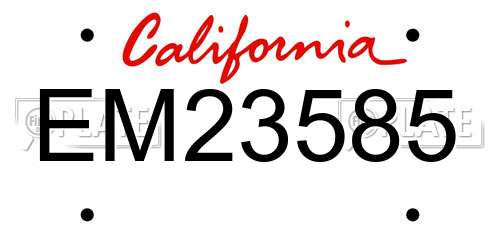 EM23585 California License Plate