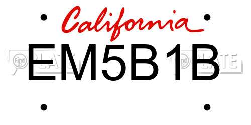 EM5B1B California License Plate