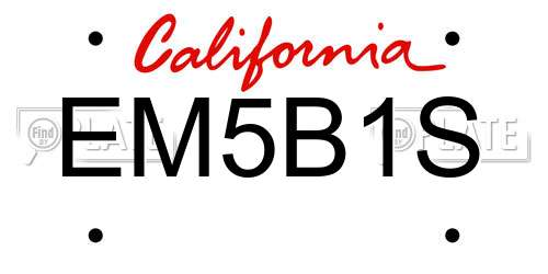 EM5B1S California License Plate