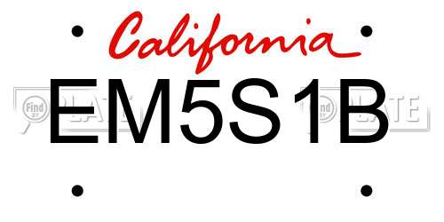 EM5S1B California License Plate