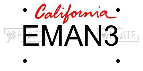 EMAN3 California License Plate