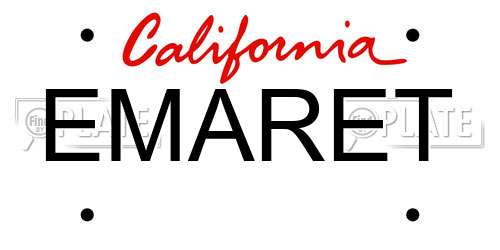 EMARET California License Plate