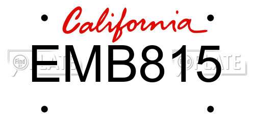 EMB815 California License Plate
