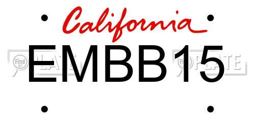 EMBB15 California License Plate