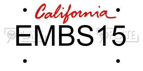 EMBS15 California License Plate
