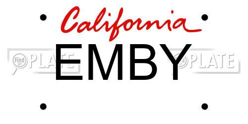 EMBY California License Plate