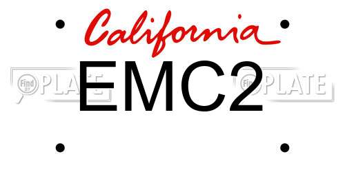 EMC2 California License Plate