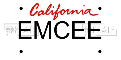 EMCEE California License Plate